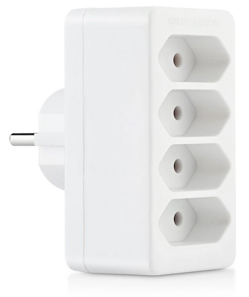 Splitterstik 4-vejs EU, Adapter med 4 udtag i gruppen HJEM, HUS & HAVE / Elektricitet & Belysning / Stikdåse hos TP E-commerce Nordic AB (38-98338)
