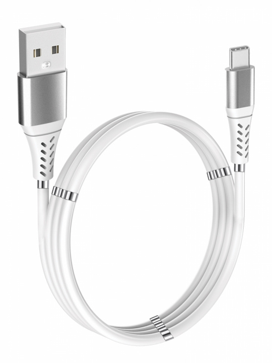 GadgetMonster Magnetisk USB-C-opladerkabel, ingen kabelrod, 2,4A, 1 m i gruppen SMARTPHONES & TABLETS / Opladere og kabler / Kabler / Kabler Type C hos TP E-commerce Nordic AB (38-98427)