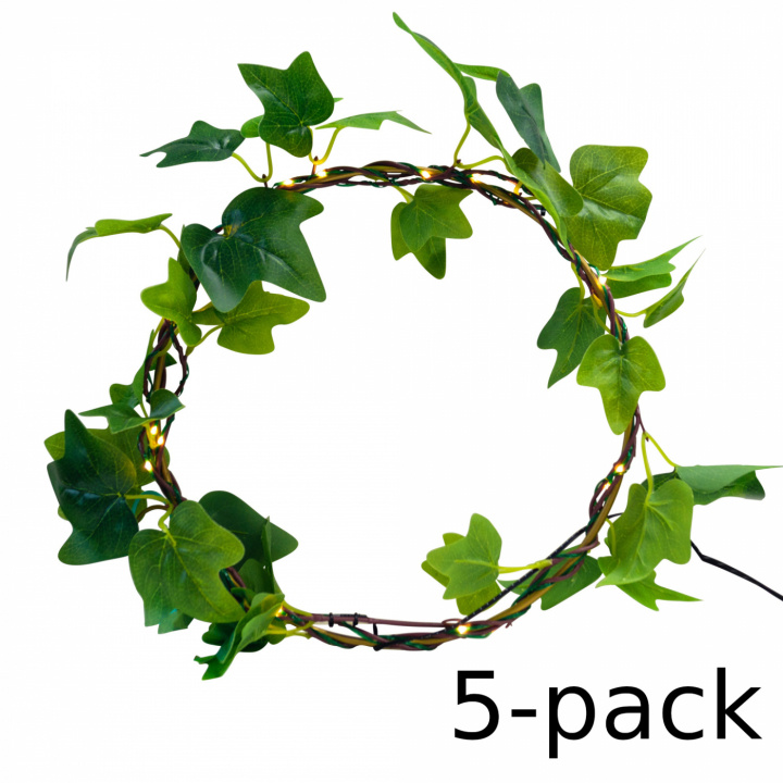 5-pack GadgetMonster Ljusslinga med gröna blad i gruppen HJEMMEELEKTRONIK / Lys / LED-kæder hos TP E-commerce Nordic AB (38-98447PKT)