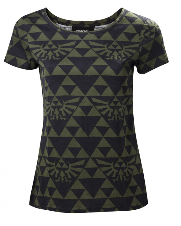 Zelda - Green Black Hyrule Womens T-shirt, M i gruppen SPORT, FRITID & HOBBY / Accessories / T-shirts hos TP E-commerce Nordic AB (38-98627)