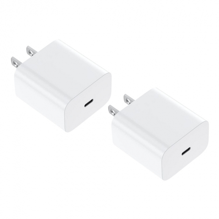 2-pak hurtigopladere med amerikansk stik, USB-C i gruppen HJEM, HUS & HAVE / Elektricitet & Belysning / Rejseadaptere hos TP E-commerce Nordic AB (38-98724)