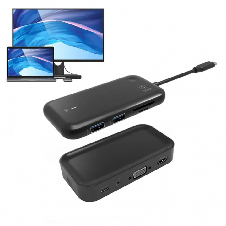 SiGN Wireless USB-C Hub Transmitter + Receiver i gruppen COMPUTERTILBEHØR / Computer Tilbehør / USB-hubs hos TP E-commerce Nordic AB (38-98729)