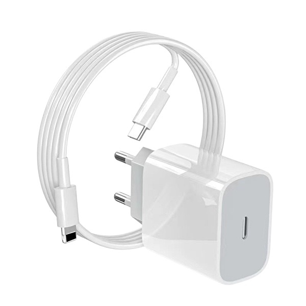 Snabbladdare 20W USB-C till Lightning för iPhone och iPad, Vit i gruppen SMARTPHONES & TABLETS / Opladere og kabler / Vægoplader / Vægoplader Lightning hos TP E-commerce Nordic AB (38-98755)