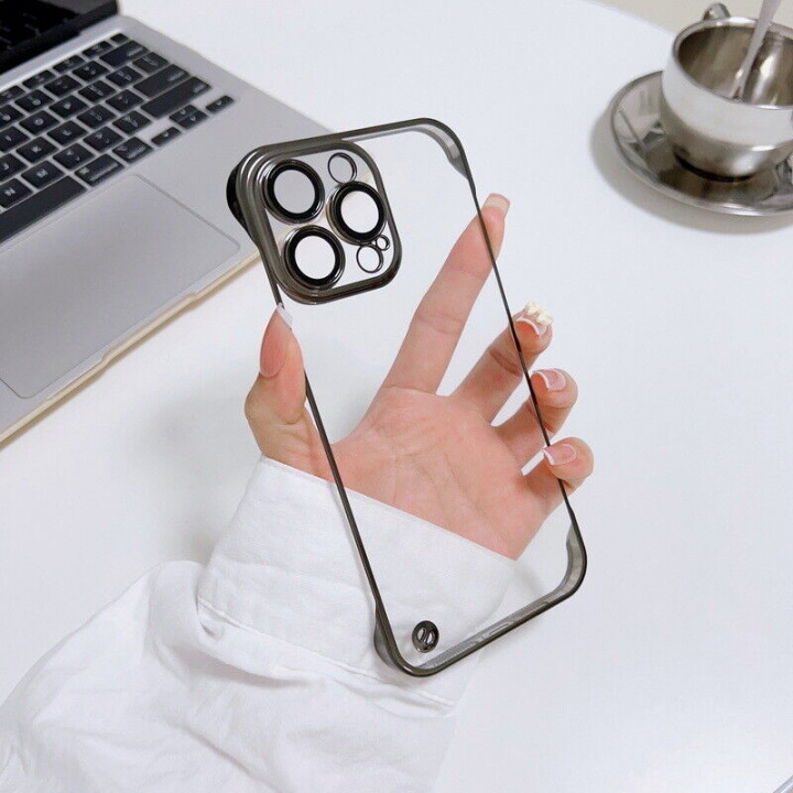Rammeløst etui til iPhone 14 Pro Max, Transparent/Sort i gruppen SMARTPHONES & TABLETS / Mobil Beskyttelse / Apple / iPhone 14 hos TP E-commerce Nordic AB (38-98898)