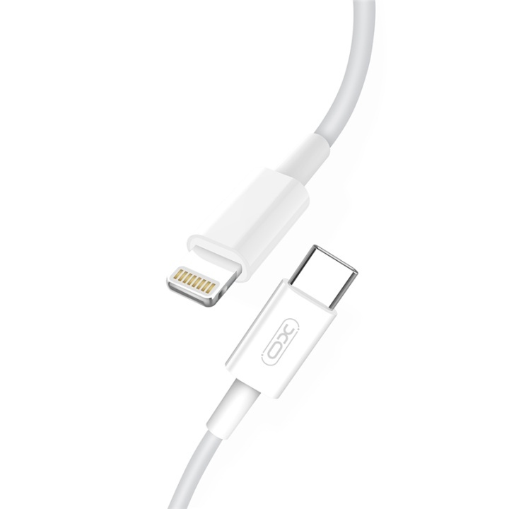 XO NB113, USB-C - Lightning LaddKabel för Snabbladdning (2A, PD) 1m, Vit i gruppen SMARTPHONES & TABLETS / Opladere og kabler / Kabler / Kabler Type C hos TP E-commerce Nordic AB (38-99058)