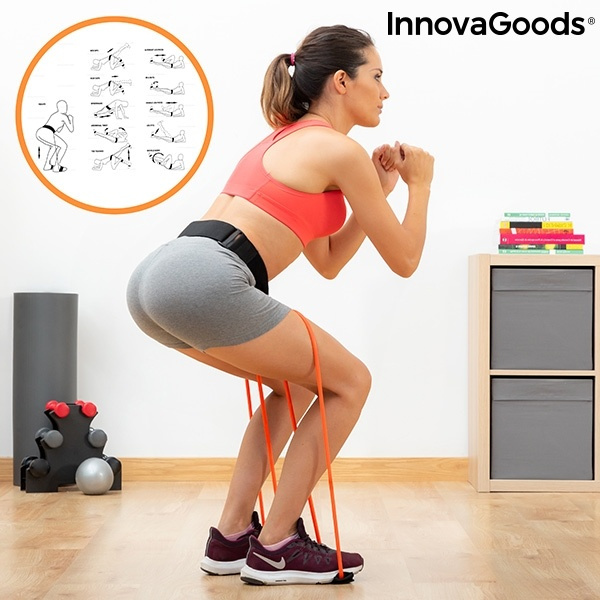 Bootrainer - Bälte med motståndsband för Glutes + Träningsguide i gruppen SPORT, FRITID & HOBBY / Træningsredskaber / Træningstilbehør hos TP E-commerce Nordic AB (38-99076)