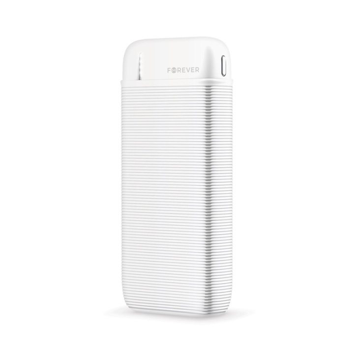 Forever Powerbank 10000 mAh TB-100M, hvid i gruppen SMARTPHONES & TABLETS / Opladere og kabler / Powerbanks hos TP E-commerce Nordic AB (38-99179)