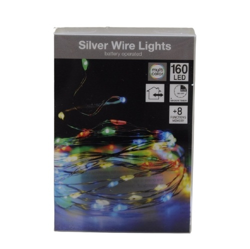 Silver Wire 160 LED string lights, RGB, 8m i gruppen HJEMMEELEKTRONIK / Lys / LED-kæder hos TP E-commerce Nordic AB (38-99243)