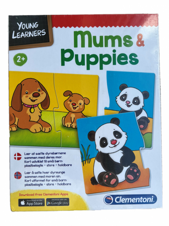 Clementoni Young Learners Mums & Puppies, Norskt & Danskt språk i gruppen LEGETØJ, BØRN & BABY / Legetøj / Brætspil / Spil til børn hos TP E-commerce Nordic AB (38-99732)