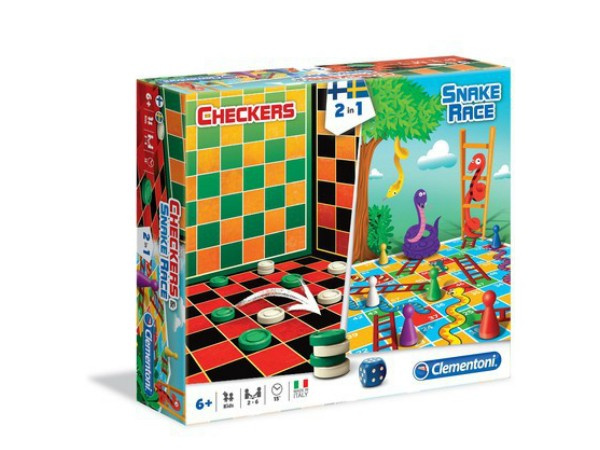 Clementoni 2 i 1 Dam & Ormar & Stegar i gruppen LEGETØJ, BØRN & BABY / Spil / Brætspil hos TP E-commerce Nordic AB (38-99735)
