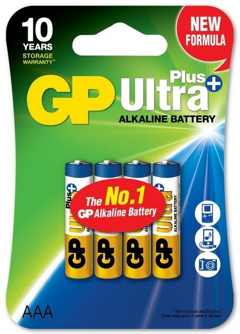 GP Ultra Plus Alkaline AAA-batteri, 24AUP/LR03, 4-pak i gruppen HJEMMEELEKTRONIK / Batterier og opladere / Batterier / AAA hos TP E-commerce Nordic AB (38-99865)