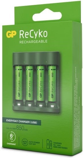 GP ReCyko batteriladdare inkl. AAA-batterier i gruppen HJEMMEELEKTRONIK / Batterier og opladere / Batterioplader hos TP E-commerce Nordic AB (38-99870)