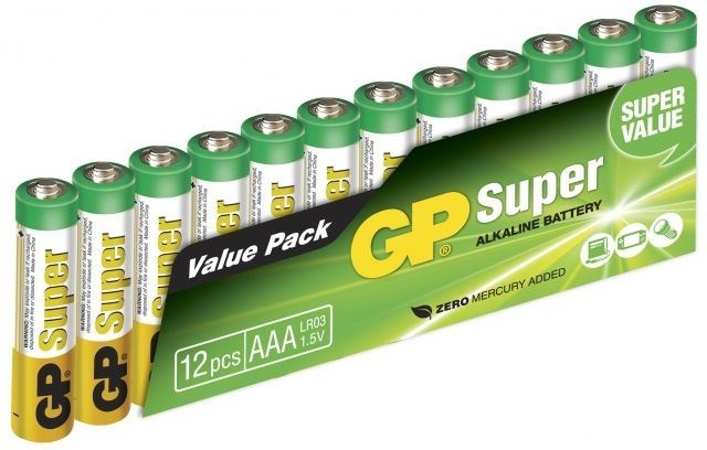 GP Super Alkaline AAA-batteri, 24A/LR03, 12-pak i gruppen HJEMMEELEKTRONIK / Batterier og opladere / Batterier / AAA hos TP E-commerce Nordic AB (38-99875)