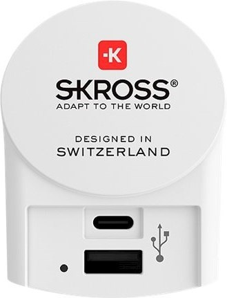 Skross Reseadapter Europa till USB-A & USB-C i gruppen HJEM, HUS & HAVE / Elektricitet & Belysning / Rejseadaptere hos TP E-commerce Nordic AB (38-99961)