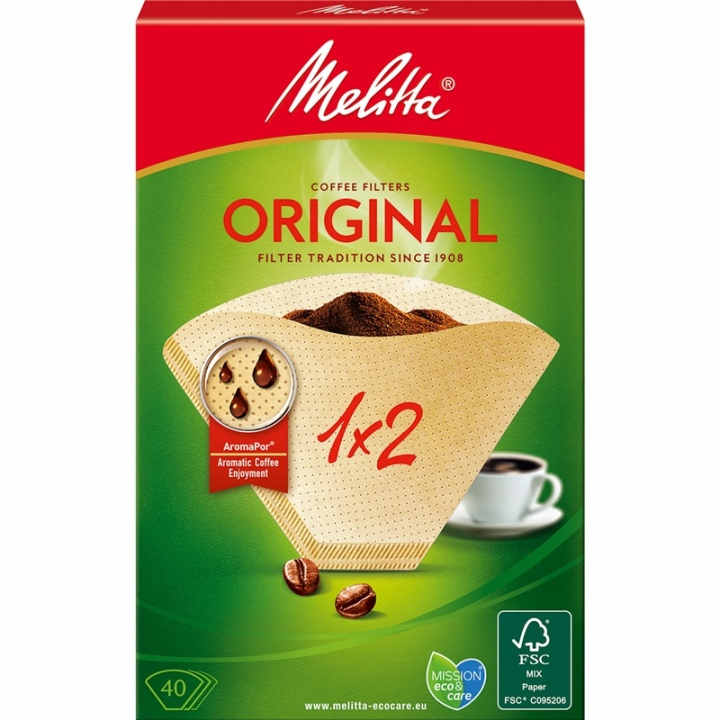 Melitta Kaffefilter 1X2 40pack (Obs 18 i gruppen HJEM, HUS & HAVE / Husholdningsapparater / Kaffe og espresso / Filtre og tilbehør hos TP E-commerce Nordic AB (A00877)
