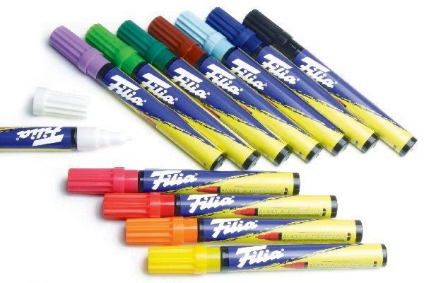 FILIA Glass & porcelain marker 12 assortet bag i gruppen SPORT, FRITID & HOBBY / Hobby / Mal & Tegn / Kuglepenne, Farveblyanter & Tuschpenne hos TP E-commerce Nordic AB (A01188)