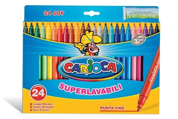 Carioca-tuscher med tynd spids, 24 stk i gruppen SPORT, FRITID & HOBBY / Hobby / Mal & Tegn / Kuglepenne, Farveblyanter & Tuschpenne hos TP E-commerce Nordic AB (A01194)
