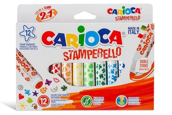 CARIOCA Stempel tusch 12stk ass i gruppen LEGETØJ, BØRN & BABY / Legetøj / Tegne og tælle hos TP E-commerce Nordic AB (A01200)