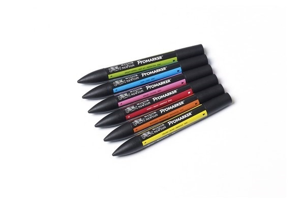 WINSOR Promarker 6pcs vibrant tones i gruppen SPORT, FRITID & HOBBY / Hobby / Mal & Tegn / Kuglepenne, Farveblyanter & Tuschpenne hos TP E-commerce Nordic AB (A01214)