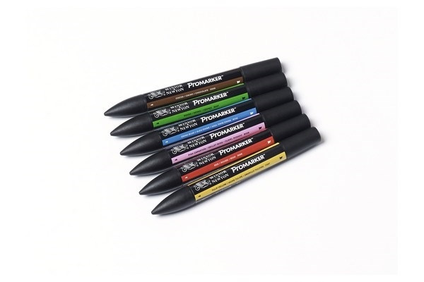 WINSOR Promarker 6pcs mid tones i gruppen SPORT, FRITID & HOBBY / Hobby / Mal & Tegn / Kuglepenne, Farveblyanter & Tuschpenne hos TP E-commerce Nordic AB (A01215)