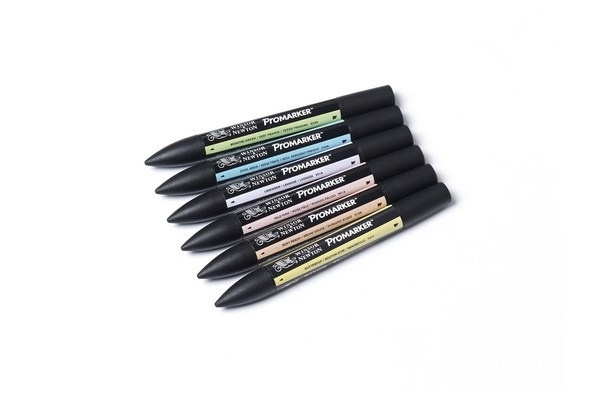 WINSOR Promarker 6pcs pastel tones i gruppen SPORT, FRITID & HOBBY / Hobby / Mal & Tegn / Kuglepenne, Farveblyanter & Tuschpenne hos TP E-commerce Nordic AB (A01216)