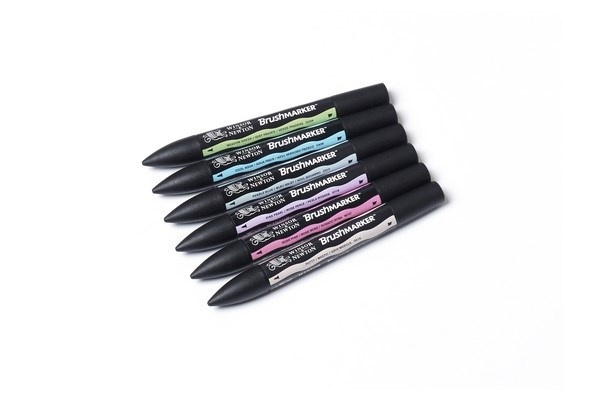 WINSOR Brushmarker 6 Pastel Tones i gruppen SPORT, FRITID & HOBBY / Hobby / Mal & Tegn / Kuglepenne, Farveblyanter & Tuschpenne hos TP E-commerce Nordic AB (A01223)