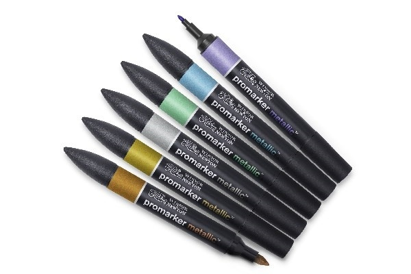 WINSOR Promarker Metallicmarker set 6pcs i gruppen SPORT, FRITID & HOBBY / Hobby / Mal & Tegn / Kuglepenne, Farveblyanter & Tuschpenne hos TP E-commerce Nordic AB (A01227)