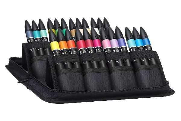 WINSOR Promarker set 24pcs art & illustration in wallet i gruppen SPORT, FRITID & HOBBY / Hobby / Mal & Tegn / Kuglepenne, Farveblyanter & Tuschpenne hos TP E-commerce Nordic AB (A01234)