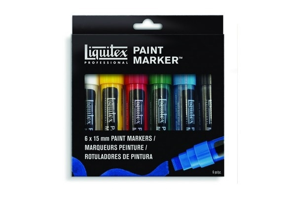 LIQUITEX Paint Marker Wide 6 Set i gruppen SPORT, FRITID & HOBBY / Hobby / Mal & Tegn / Kuglepenne, Farveblyanter & Tuschpenne hos TP E-commerce Nordic AB (A01242)
