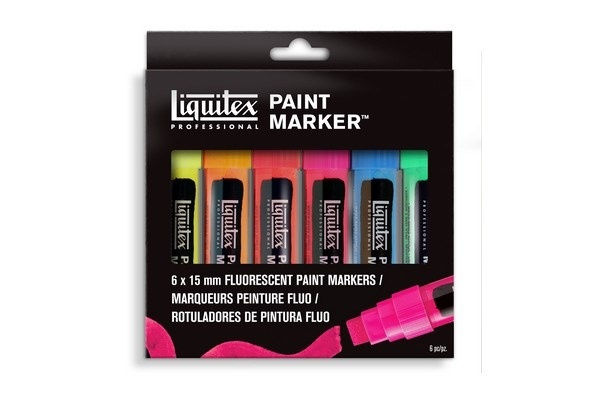 LIQUITEX Wide Paint Marker Fluorescent 6pcs i gruppen SPORT, FRITID & HOBBY / Hobby / Mal & Tegn / Kuglepenne, Farveblyanter & Tuschpenne hos TP E-commerce Nordic AB (A01244)