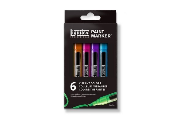 LIQUITEX Paint Marker Fin 6 Set Vibrant i gruppen SPORT, FRITID & HOBBY / Hobby / Mal & Tegn / Kuglepenne, Farveblyanter & Tuschpenne hos TP E-commerce Nordic AB (A01247)