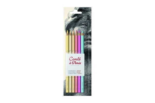 CONTE Blister X6 Pastel Pencils Portrait i gruppen SPORT, FRITID & HOBBY / Hobby / Mal & Tegn / Kuglepenne, Farveblyanter & Tuschpenne hos TP E-commerce Nordic AB (A01262)