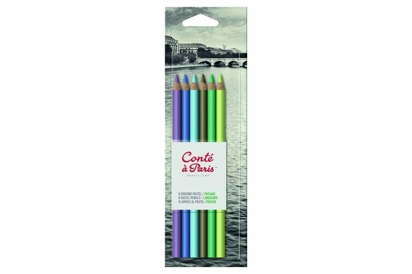 CONTE Blister X6 Pastel Pencils Landscape i gruppen SPORT, FRITID & HOBBY / Hobby / Mal & Tegn / Kuglepenne, Farveblyanter & Tuschpenne hos TP E-commerce Nordic AB (A01263)