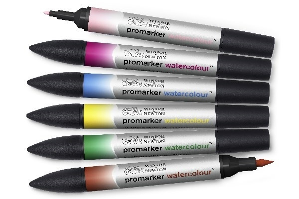 WINSOR Watercolour marker set, floral tones 6pcs i gruppen SPORT, FRITID & HOBBY / Hobby / Mal & Tegn / Kuglepenne, Farveblyanter & Tuschpenne hos TP E-commerce Nordic AB (A01324)