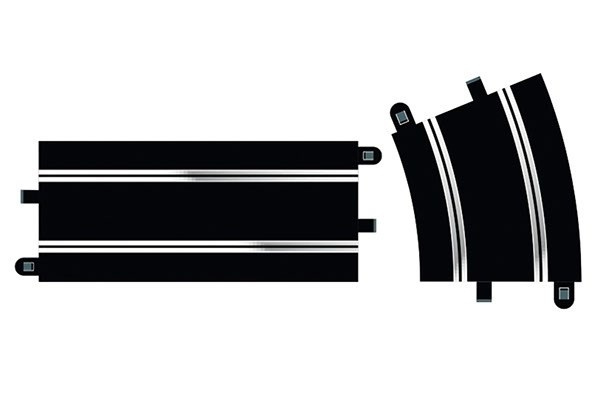 SCALEXTRIC Track Extension Pack 7 - 4 X Straights & 4 X R4 Cu i gruppen LEGETØJ, BØRN & BABY / Radiostyrede / Bilbaner / Skinner hos TP E-commerce Nordic AB (A01409)
