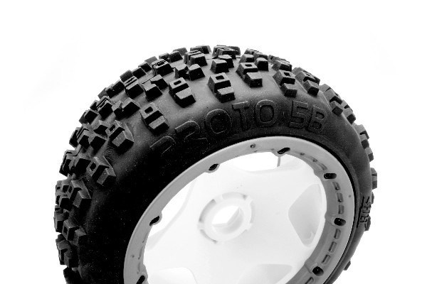 HPI Proto Tire (White/Baja 5B/Rear/2Pcs) i gruppen LEGETØJ, BØRN & BABY / Radiostyrede / Reservedele & Ekstra Tilbehør / HPI / Dæk / Offroad hos TP E-commerce Nordic AB (A03364)