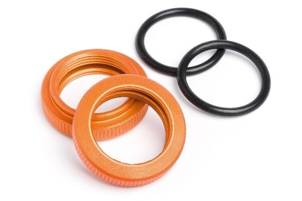 HPI Shock Adjuster Nut 20Mm (Orange/2Pcs) i gruppen LEGETØJ, BØRN & BABY / Radiostyrede / Reservedele & Ekstra Tilbehør / HPI / Reservedele & Tuning / Støddæmpere hos TP E-commerce Nordic AB (A04142)