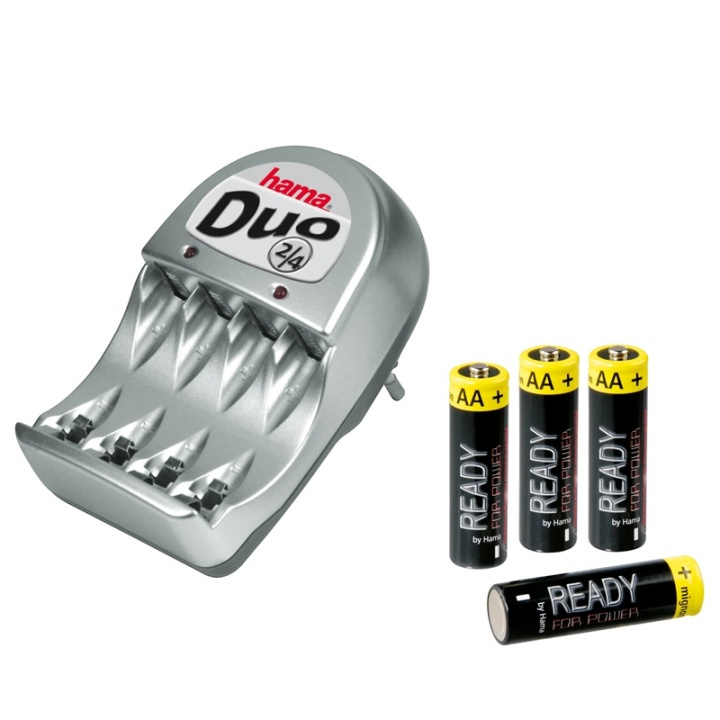HAMA Batterilader Duo Inkl. 4x AA 1,2V/1200mAh i gruppen HJEMMEELEKTRONIK / Batterier og opladere / Batterioplader hos TP E-commerce Nordic AB (A04779)