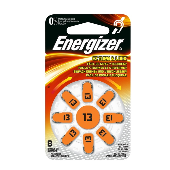 Energizer Batteri Høreapparat Zinc Air 13 8-pak i gruppen HJEMMEELEKTRONIK / Batterier og opladere / Batterier / Batterier til høreapparater hos TP E-commerce Nordic AB (A04798)
