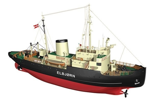 Billing Boats 1:75 Elbjørn Icebreaker -Wooden hull i gruppen SPORT, FRITID & HOBBY / Hobby / Træmodeller / Skib hos TP E-commerce Nordic AB (A05455)