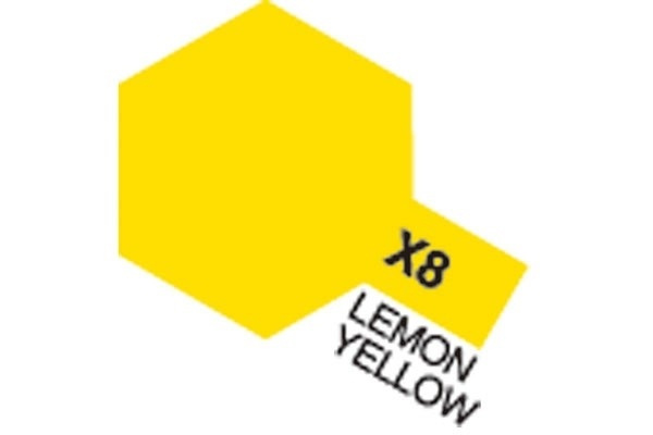 TAMIYA Acrylic Mini X-8 Lemon Yellow (Gloss) i gruppen SPORT, FRITID & HOBBY / Hobby / Hobbyfarver / Tamiya / Vandbaseret hos TP E-commerce Nordic AB (A05784)