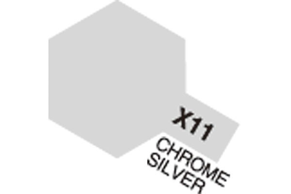 TAMIYA Acrylic Mini X-11 Chrome Silver (Gloss) i gruppen SPORT, FRITID & HOBBY / Hobby / Hobbyfarver / Tamiya / Vandbaseret hos TP E-commerce Nordic AB (A05787)