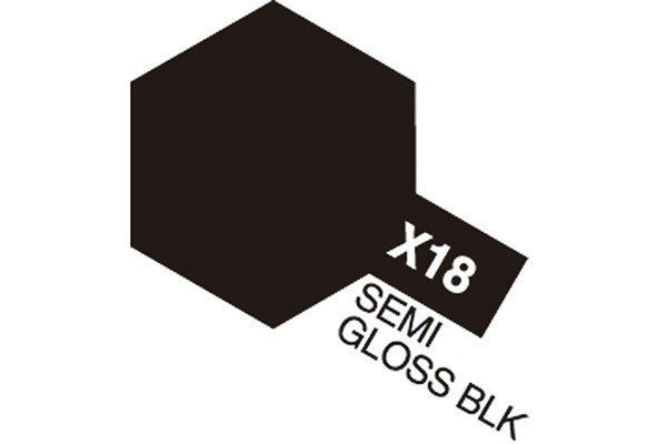 TAMIYA Acrylic Mini X-18 Semi Gloss Black (Semi Gloss) i gruppen SPORT, FRITID & HOBBY / Hobby / Hobbyfarver / Tamiya / Vandbaseret hos TP E-commerce Nordic AB (A05794)