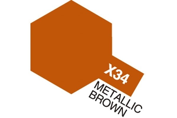TAMIYA Acrylic Mini X-34 Metallic Brown (Gloss) i gruppen SPORT, FRITID & HOBBY / Hobby / Hobbyfarver / Tamiya / Vandbaseret hos TP E-commerce Nordic AB (A05808)