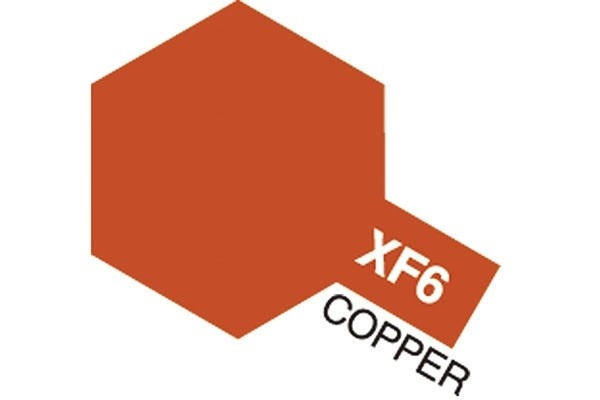 TAMIYA Acrylic Mini XF-6 Copper (Flat) i gruppen SPORT, FRITID & HOBBY / Hobby / Hobbyfarver / Tamiya / Vandbaseret hos TP E-commerce Nordic AB (A05815)