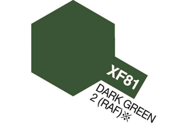 TAMIYA Acrylic Mini XF-81 Dark Green 2 RAF (Semi Gloss) i gruppen SPORT, FRITID & HOBBY / Hobby / Hobbyfarver / Tamiya / Vandbaseret hos TP E-commerce Nordic AB (A05870)