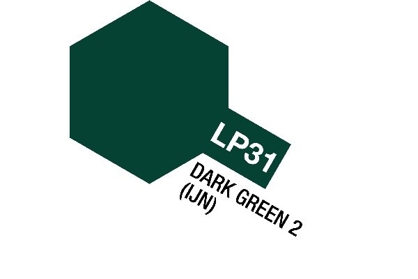 Tamiya Lacquer Paint LP-31 Dark Green 2 (IJN) (SG) i gruppen SPORT, FRITID & HOBBY / Hobby / Hobbyfarver / Tamiya / Fernis baseret hos TP E-commerce Nordic AB (A05907)