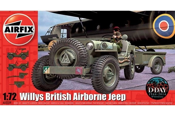 Airfix Willys Jeep, Trailer & 6PDR Gun i gruppen SPORT, FRITID & HOBBY / Hobby / Plastik modeller / Militære køretøjer (land) hos TP E-commerce Nordic AB (A06718)