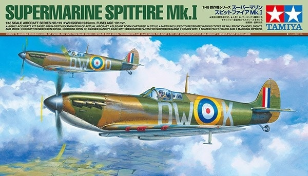 Tamiya 1:48 Supermarine Spitfire Mk.I i gruppen SPORT, FRITID & HOBBY / Hobby / Plastik modeller / Fly & Helikoptere hos TP E-commerce Nordic AB (A07370)