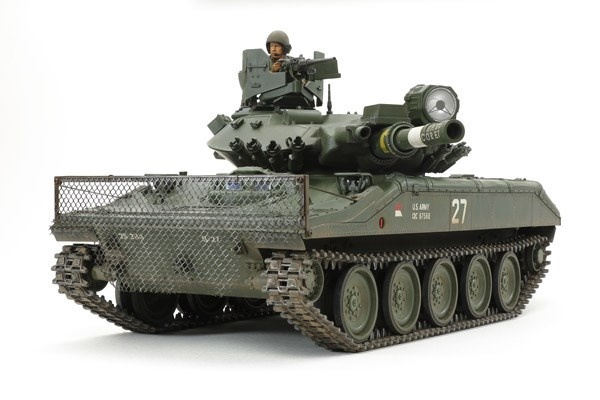 Tamiya 1:16 U.S. Airborne Tank M551 Sheridan i gruppen SPORT, FRITID & HOBBY / Hobby / Plastik modeller / Militære køretøjer (land) hos TP E-commerce Nordic AB (A07388)